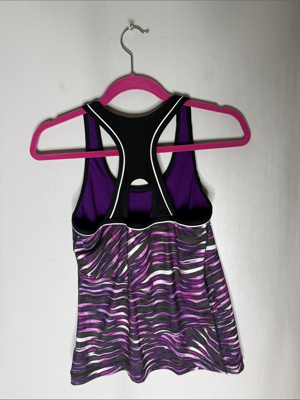 Xersion Purple Patterned Racerback Tank Top Medium - Picture 5 of 5